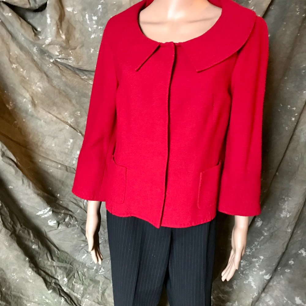 "Kate Hill", Red Portrait Collar Jacket, size 10